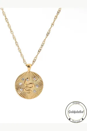 Soraro Zirkonia Slang Ketting | Goudkleurig | Slang | Dames Ketting | Vrouwen Ketting | Zirkonia | Elegante Ketting | Cadeau Voor Haar | Verjaardag Cadeau |