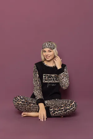 Merkloos Asel Dames Pyjama set / Fleece /