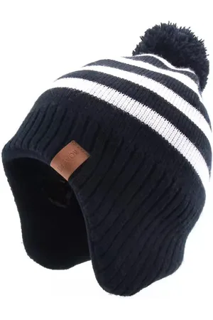 Merkloos Unisex gebreide kindermuts - winter warme muts met pompon - modieuze gebreide muts - oorbeschermende warme muts - peutermuts - geschikt voor kinderen van 4 tot 8 jaar