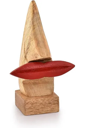 Merkloos Spektakelhouder houten bril - huisdecoratie displaystandaard - kantoordecoratie - rode lippen