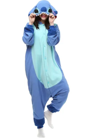 Merkloos Stitch onesie Volwassenen – Disney Lilo & Stitch Pyjama Dames/Heren – Fleece huispak (