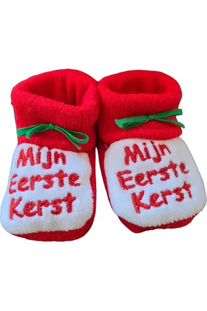 Merkloos Slofjes - Mijn eerste kerst (newborn)