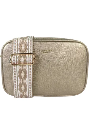 Flora & CO Flora&Co - Paris - Crossbody handtas - 2 vakken met rits - instelbare riem - goudkleurig - lange riem 130cm