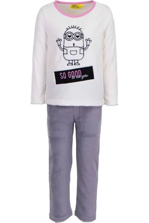Minions Kinderpyjama - - Fleece - Wit/Grijs - 4 jaar/104 cm