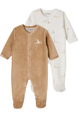 Vertbaudet Set van 2 fluwelen babyslaappakjes met opening voor