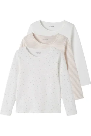 Vertbaudet Set van 3 shirts voor meisjes met lange mouwen BASICS
