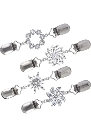 Merkloos 4 Stuks - Broche Clip - Vestklem - Vestsluiting - Vestclip Dames - Vestsluiting Dames - Vestspeld - Vestclip - Clip Met Haakje - Broche - Blouse - Gebreide Jas - Jurken - Jas - Antislip Vaste Gesp - 4 Stijlen