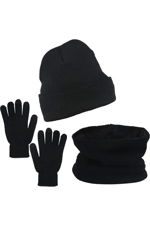 Merkloos Winter Warm Gebreide Beanie Hoed Sjaal Screen Touch Handschoenen Voor Unisex Mannen Vrouwen Tieners Outdoor Sport Skiën Snowboarden Fietsen, .