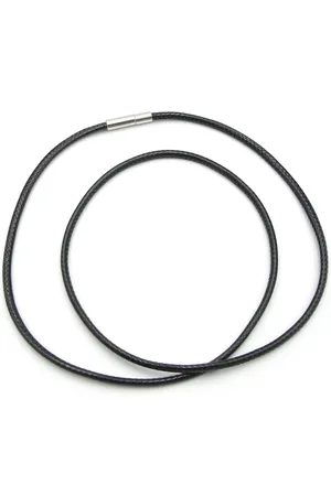 No Evil Kunstleer waxkoord 3mm dik met zilverkleurige sluiting, lengte 55 cm