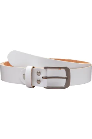 Merkloos Leren riem , , 3 cm breed, maat 115 met metalen gesp , kledingriem , broekriem