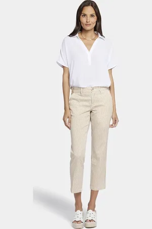 NYDJ Straight Leg Ankle Trouser Beige Stretch Twill