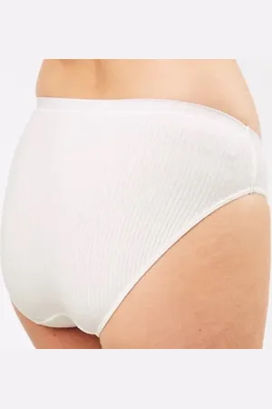 Merkloos Hoge Taille Slips - 95% Katoen - Ondergoed Dames - 4XL - - 6 Stuk -speciale stof - Geschikt voor maandverband - Inlegkruisjes - Incontinetie materiaal