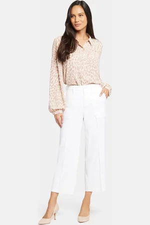 NYDJ Wijde Pijp Cargo Capri Broek In Stretch Linnen