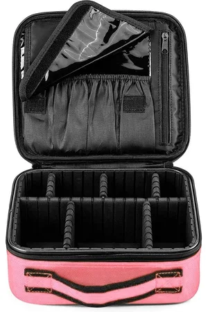 Merkloos Dames Cosmetische Tas - Draagbare Cosmetica-organizer voor Reizen - Roze Make-up Koffer voor Vrouwen - Grote Cosmeticakoffer met Populaire zoekwoorden: Make-up Tas, Meisjes