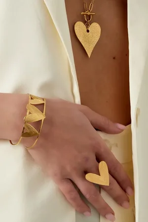 Yehwang Ring lovely hart groot - kerst cadeau - sint cadeau - hartje - Valentijn - lente - zomer - Moederdag