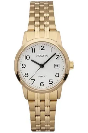 Adora Mooi dames horloge met datumaanduiding -goudkleurig AB6265