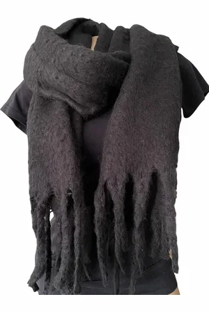 Merkloos Warme Sjaal - Wintersjaal - Effen - Zwart - 195 x 53 cm (8851242)