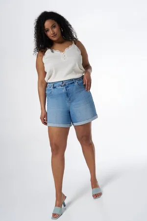 MS Mode Shorts Denim short met ceintuur