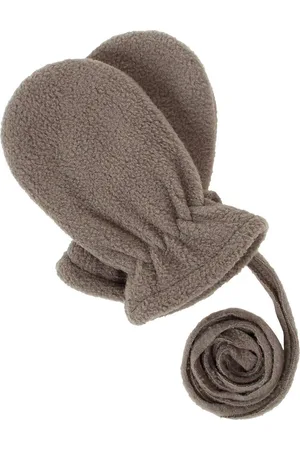 Merkloos Baby Fleece winter wantjes met koord (3-18 mnd) - handschoenen