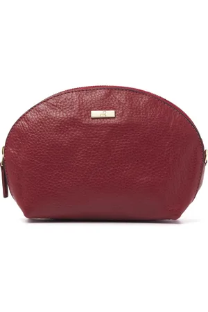dR Amsterdam Make-up tasje met spiegel van | Klein make-up etui | Spiegeltasje leer | Dames make-up tasje | Compact etui voor make-up en 3 creditcards Mint - 110630 Tango Red