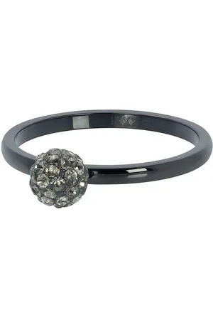 Ixxxi Jewelry - Vulring - 1 ball fill clear cristal - Zwart - 2mm