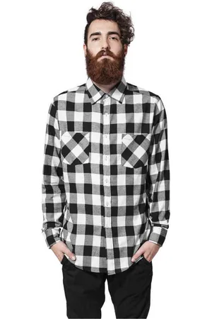Urban classics Checked Flanell Shirt TB297 Wht/Blk
