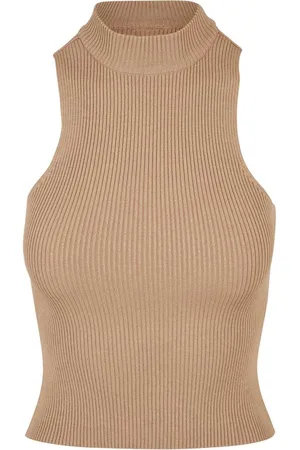 Urban classics Short Rib Knit Turtleneck Mouwloze top - 5XL