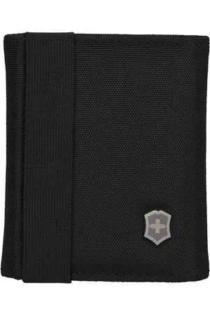 Merkloos Tri Fold Wallet voor heren - Zwart - 10 cm - Eén maat - Casual
