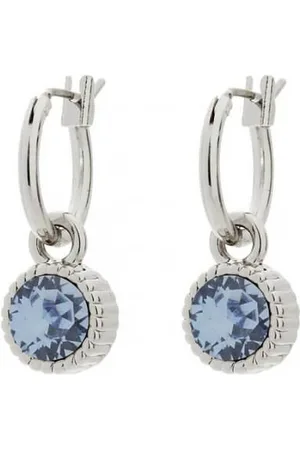 Biba Hang Oorbellen Zilver met Swarovski Steentje Lt. Sapphire