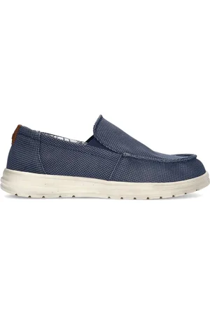 No Stress Heren - Blauwe textiele loafers
