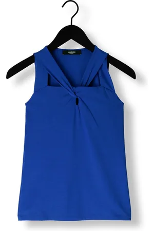Jansen Amsterdam V370 Jersey Solid Sleeveless Singlet With Cut Out Tops & T-shirts Dames - Shirt -