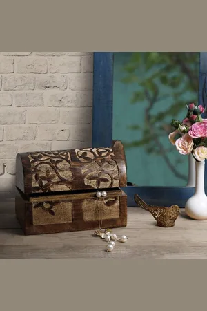 Merkloos Handgemaakte Decoratieve Houten Sieraden Doos Met Boom Van Leven - Handgemaakt - Sieraden Organizer - Keepsake Doos - Schatkist - Trinket Houder - Memory Box - Horloge Doos - 9 x 6 Inch - Grote Verjaardag Ideeën