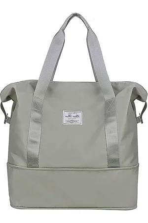 Merkloos Reistas Duffel Bag Duurzaam Nylon Met Natte Pocket - Grote Copacity - Verstelbare Yoga Tas - Water/Krasbestendig - Grijs