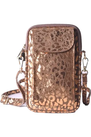 Giuliano Nubuck telefoontasje Novi - Metallic - - Made in Italy