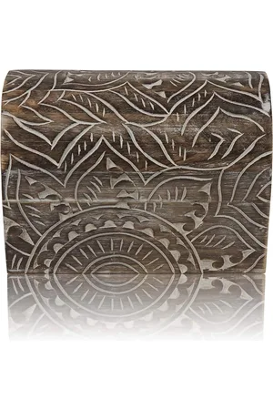 Merkloos Handgemaakte Decoratieve Houten Sieraden Box - Schatkist Sieraden Organizer - Keepsake Box - Trinket Houder - Lock Box - Horloge Box - 9 x 6 Inch - Grote Verjaardag Ideeën