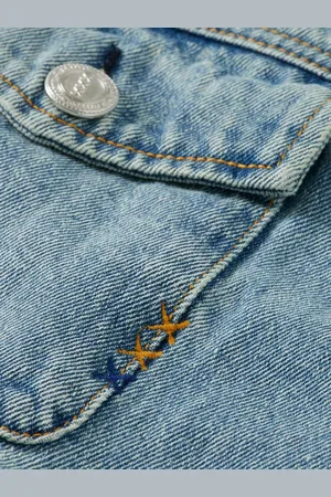 Scotch&Soda CORD COLLAR INDIGO TEDDY JACKET Heren Jas