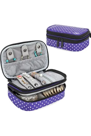 Merkloos Sieraden Box Organiser - Reiskoffer voor Sieraden - Paars - Ketting Oorbellen Ringen Horloge