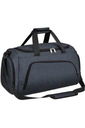 Merkloos Sporttassen Duffel Bag met Schoenenvak - Grote Waterdichte Reizen Holdall Weekendtas - 65L Grijs Blauw