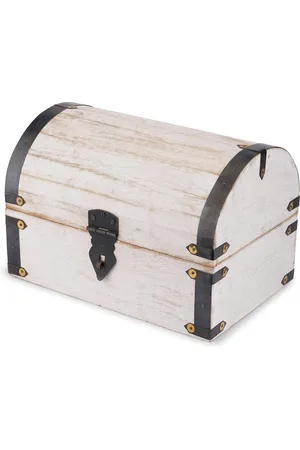 Merkloos Decoratief wit houten schatkistje - multifunctioneel bewaarkistje voor sieraden en horloges - geweldig cadeau