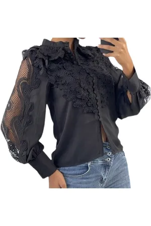 Merkloos Dames Blouse broderie tule
