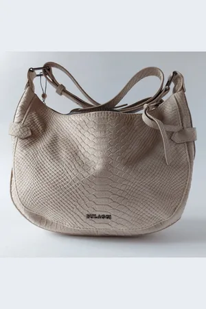 Bulaggi Crossbody schoudertas "Velvet Hobo" - diervriendelijk PU leer - /beige - opvallend - wow - stoer