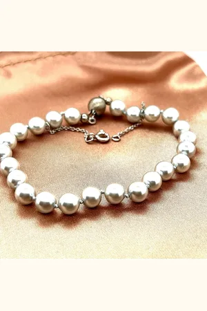 Cataleya Jewels Cataleya Pearls parelarmband lichtgrijs 6.5 met zilveren sluiting 19cm