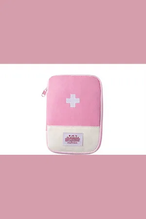 Merkloos Medicijnen Tasje - EHBO Tas - Pillen Bewaar Tas - Roze - Big / Large