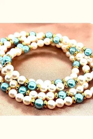 Cataleya Jewels Cataleya Pearls parelcollier blauw 6 zonder sluiting 80cm