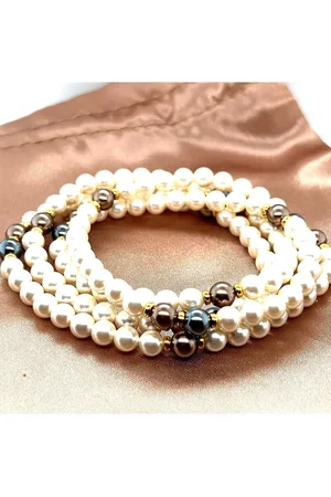 Cataleya Jewels Cataleya Pearls parelcollier bruin olie 6 zonder sluiting 80cm