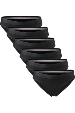 DANISH ENDURANCE Slips van Biologisch Katoen - Stikselvrij - Elastische Tailleband - voor Dames - 6-Pack - Zwart - L