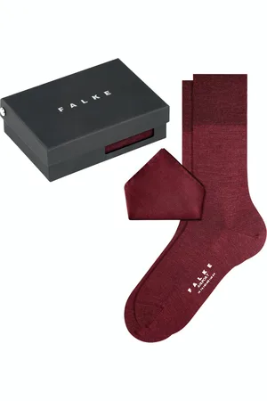 Falke Airport Pocket Square Box hoge kwaliteit ademend mid-rise warme dikke winter ondoorzichtig geschenkset Merinowol Katoen Rood Heren sokken