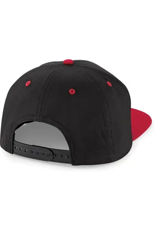 Beechfield Snapback met Platte Klep Zwart/Rood (One size fits all)
