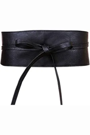 Merkloos Vrouwen PU leren korset riem Halloween stropdas riem brede cinch riem - Wikkelriem - Dames Riem met Strik - Tailleriem Vrouwen - Mode Accessoires - Lederlook