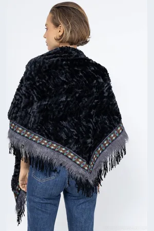 Merkloos Sjaal, omslagdoek, , faux fur